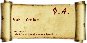 Voki Andor névjegykártya